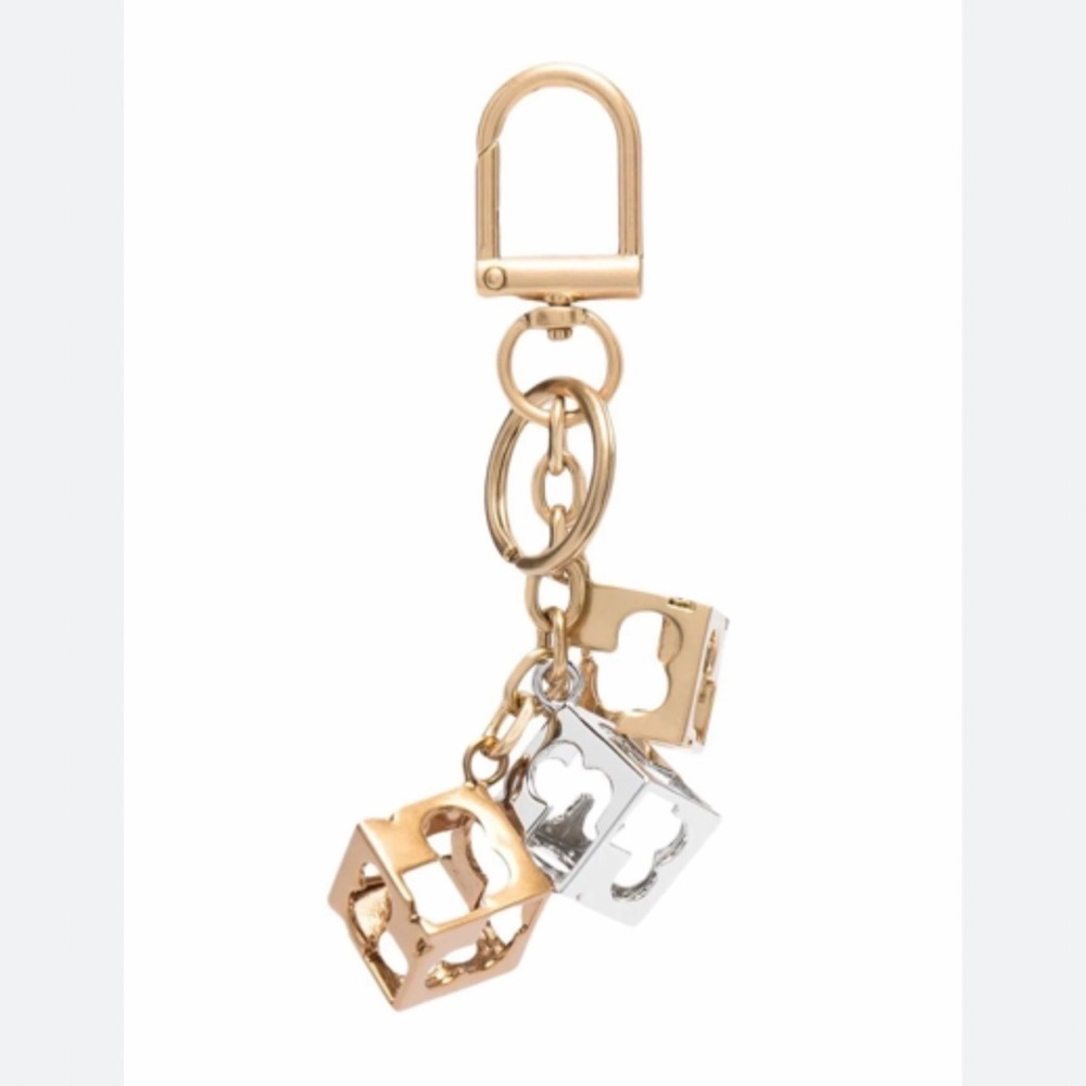 Tory Burch Logo Cubes Key Fob